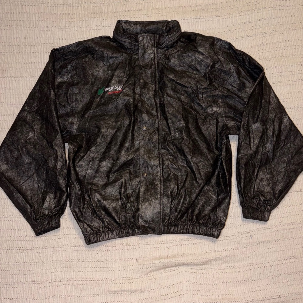Frogg‎ Toggs Outerwear Rain Jacket Black Waterproof Polypropylene Small 626-833